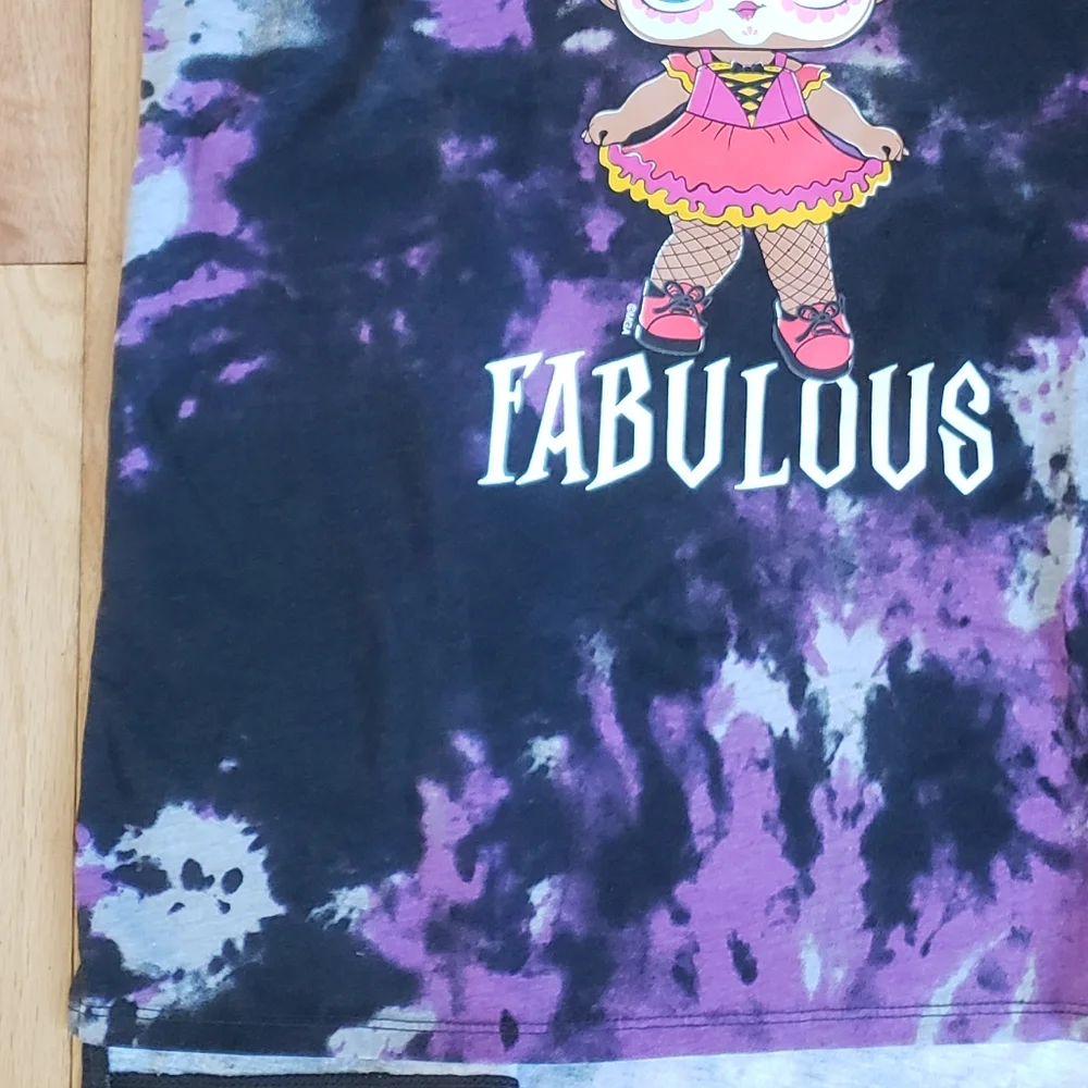 LOL Surprise Doll Womens Unisex t-shirt L Scary Fabulous Halloween Tie Dye